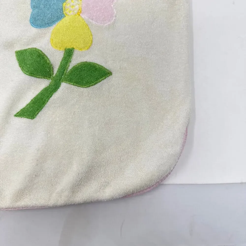 Vintage 1980s Toddler Girls 2T Terry Cloth Hooded Short Set Cottagecore Pastel